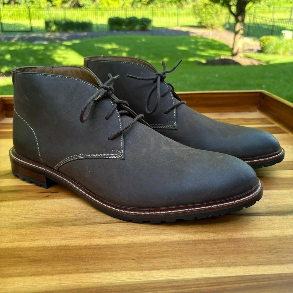 Johnston & Murphy Boswell Chukka Boot Mens 13M Brown Oiled Leather 59-5434 NEW